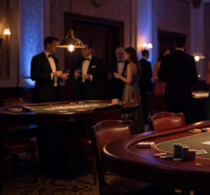 Professzionális hangulati fények egy sötét, elegáns rendezvénytérben