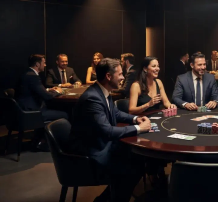 Elegáns pókerasztal a Budanight exkluzív rendezvényhelyszínén